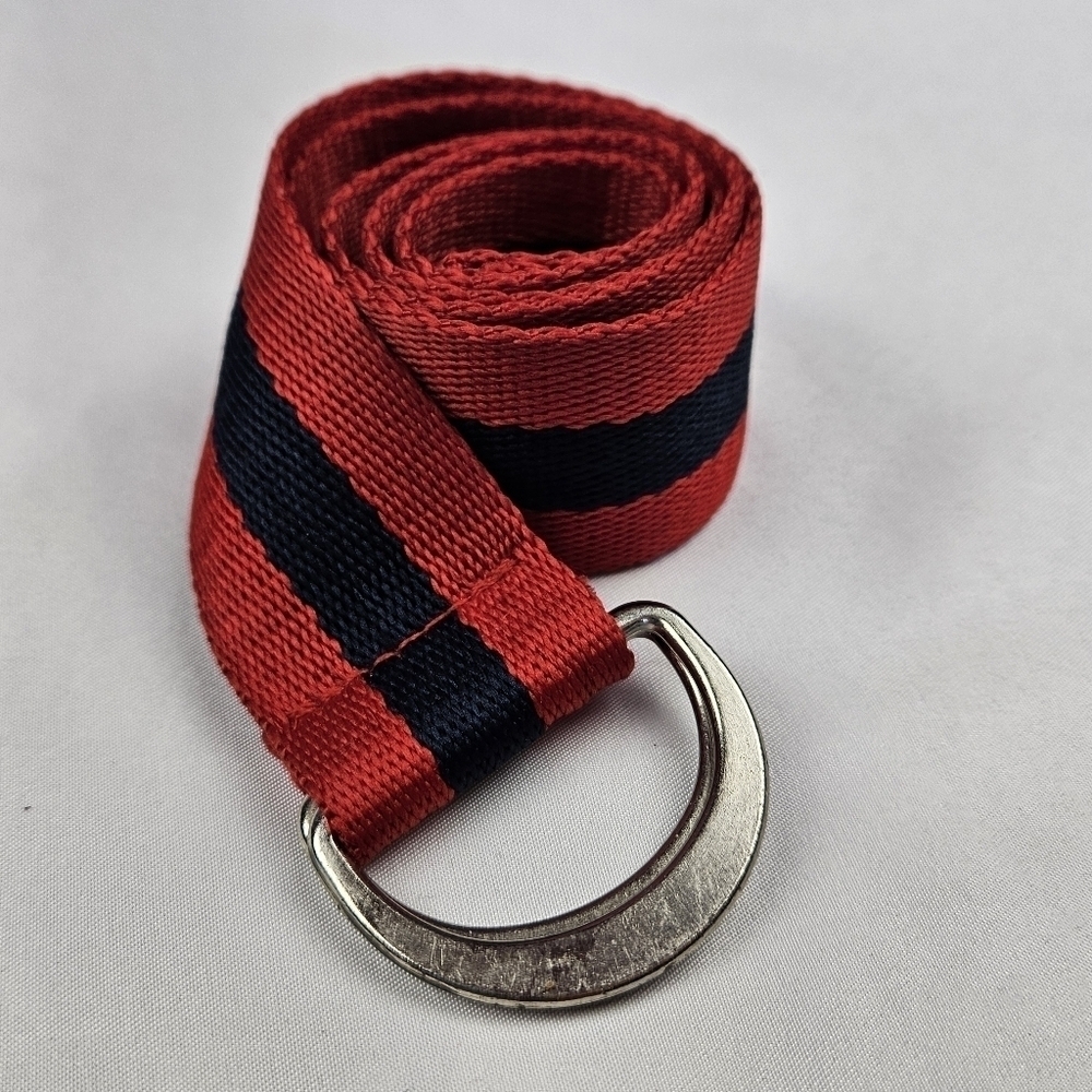 Boys Red & Navy Striped Belt 26"